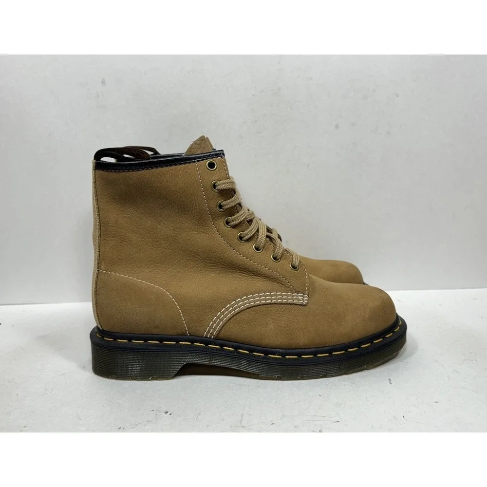 Dr. Martens 1460 Savannah Tan Tumbled Nubuck Leather Boots Men's 9 Womens 10 NEW